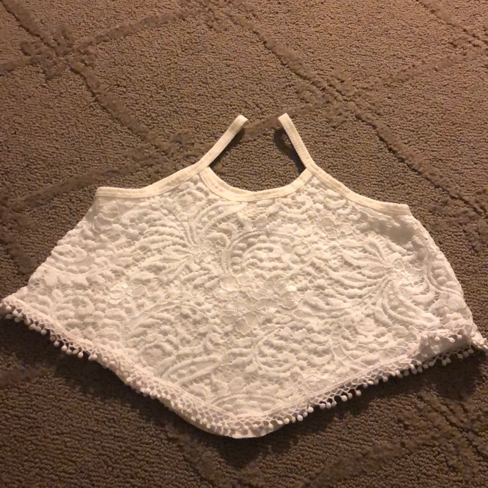 Random ❤️s White Lacey Tank - 18 months
